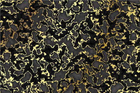 Abstract black marble background with golden veins. Black and gold marble texture. Vector illustration.のイラスト素材