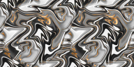 Abstract Liquid marble seamless background, print with black, grey, white color and gold lines glitter texture.の写真素材