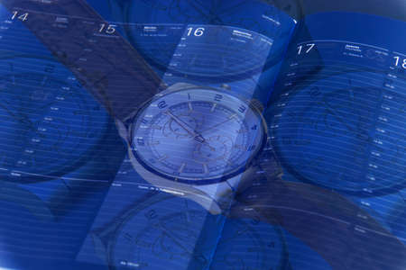 Clock with calendarの写真素材