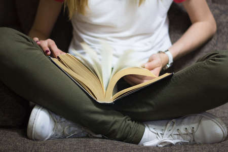 Young woman readingの写真素材