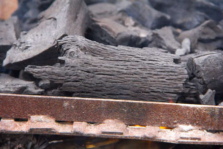 bonfire of coal, fire, smokeの写真素材