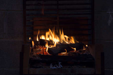 bonfire of coal, fire, smoke