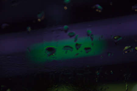 blur water on glassの写真素材