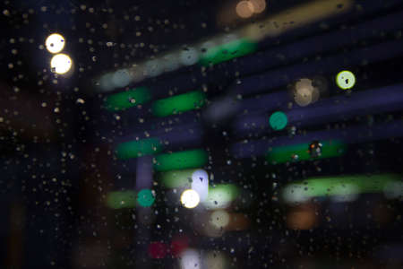 blur water on glassの写真素材