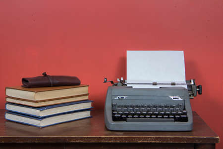 table with books and other elementsの写真素材