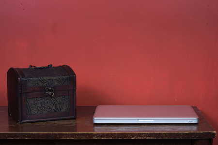 table with books and other elements
