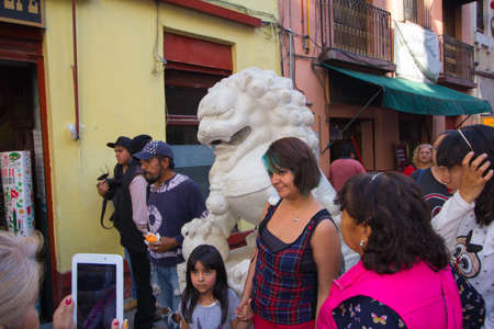 Chinese New Year celebration in Mexico City's Chinatownのeditorial素材