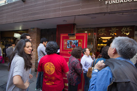Chinese New Year celebration in Mexico City's Chinatownのeditorial素材