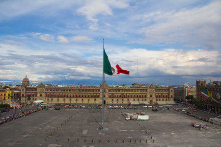 Plaza de la ConstituciÃ³n in the national month in Mexico City, September 2019のeditorial素材