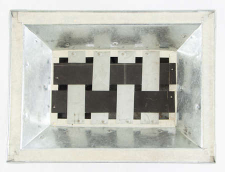 Traditional sheet metal brazier with galvanized coating.の写真素材