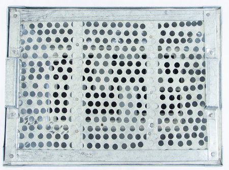 Traditional sheet metal brazier with galvanized coating.の写真素材