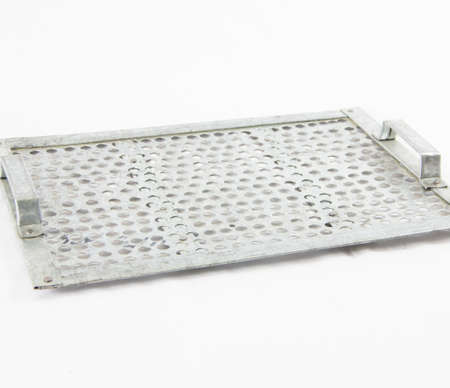 Traditional sheet metal brazier with galvanized coating.の写真素材