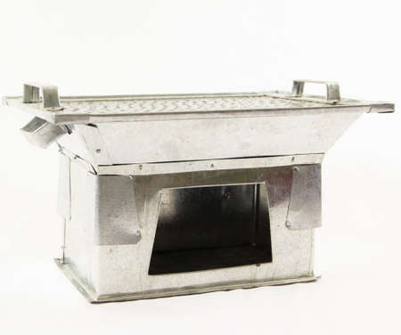 Traditional sheet metal brazier with galvanized coating.の写真素材