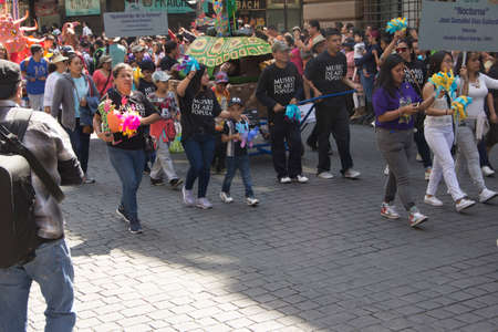 Alebrijes parade through the streets of downtown Mexico City, capital of Mexico on October 19, 2019.のeditorial素材