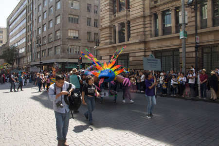 Alebrijes parade through the streets of downtown Mexico City, capital of Mexico on October 19, 2019.のeditorial素材