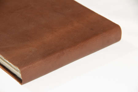 100 cotton paper watercolor notebook with leather coverの写真素材