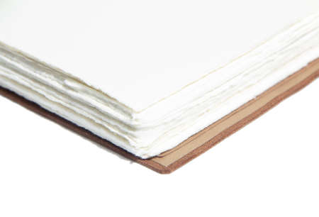 100 cotton paper watercolor notebook with leather coverの写真素材