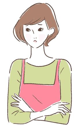 Vector illustration of a worried womanのイラスト素材
