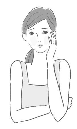 Illustration of a distressed young womanのイラスト素材