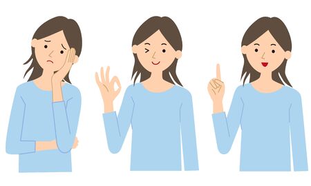 Thinking, explaining, understanding poseのイラスト素材
