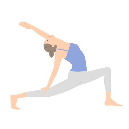 Vector illustration of woman doing yogaのイラスト素材