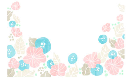 Nordic style hand-painted watercolor materialのイラスト素材