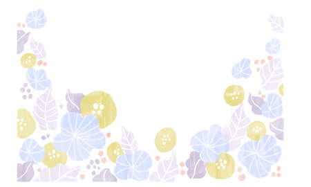 Nordic style hand-painted watercolor materialの写真素材