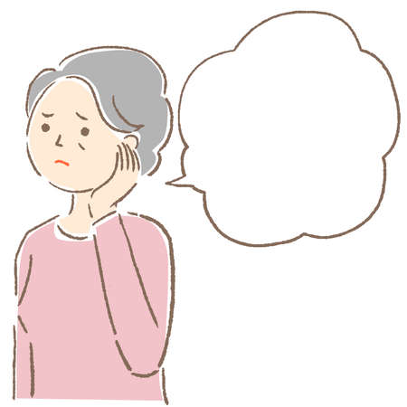 Pose illustration of an elderly womanのイラスト素材