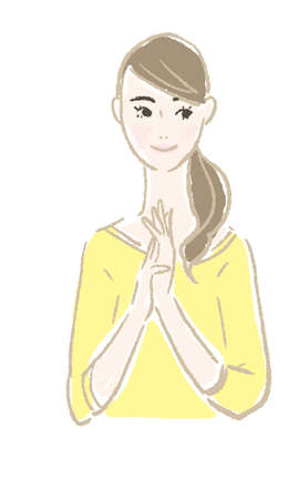 Smiling young woman illustration vectorの写真素材