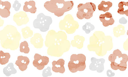 The background illustration of the flower pattern of the watercolorの写真素材