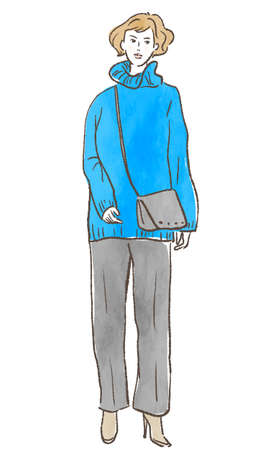 fashionable woman illustrationの写真素材