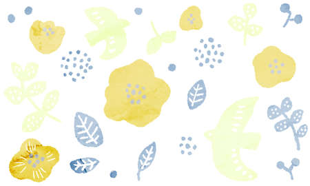 flower material hand drown vector illusの写真素材