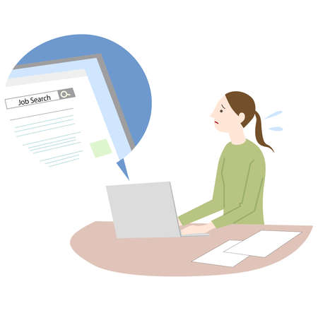 job serching person vector illustのイラスト素材