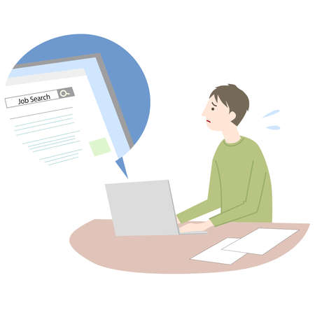 job serching person vector illustのイラスト素材