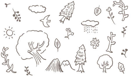 pland vector illust of hand drawnのイラスト素材