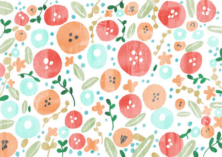 Scandinavian floral vector background illustrationの写真素材
