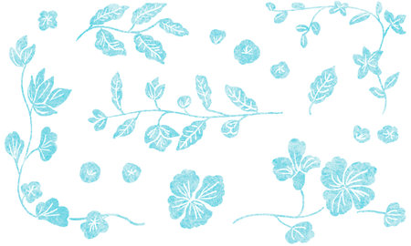 floral illust of hand drawnの写真素材