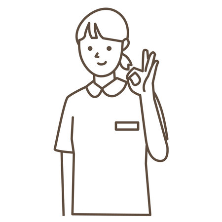 Vector illustration of nurse poseのイラスト素材