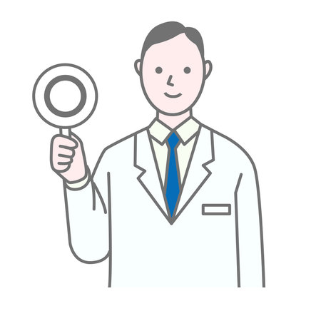 Illustration of a doctor with a correct answer markのイラスト素材