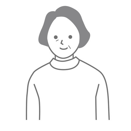 Front facing vector illustration of elderly womenのイラスト素材