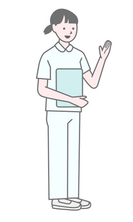 Vector illustration of nurse poseのイラスト素材