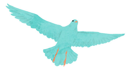 Flying bird watercolor illustration vectorの写真素材