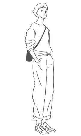 women's fashion vector hand drawn 
illustのイラスト素材