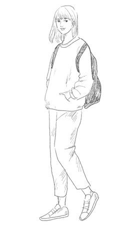 women's fashion vector hand drawn 
illustのイラスト素材
