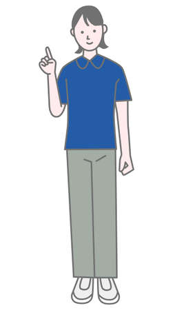Female staff pose vector illustrationのイラスト素材