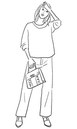 Hand drawn fashion illustration vectorのイラスト素材