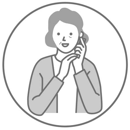 Female vector making a callのイラスト素材