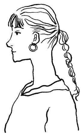 Fashion line art for young womenのイラスト素材