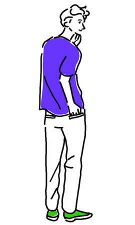 Back view of a manのイラスト素材
