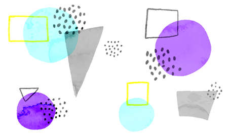 Watercolor retro geometric pattern backgroundのイラスト素材